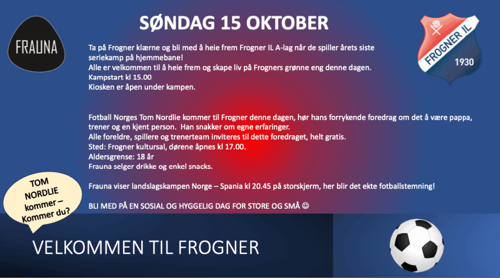 Thumbnail for Fotballfest på Frogner 15.oktober!