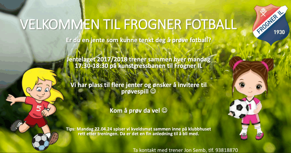 Thumbnail for Jenter født i 2017 og 2018 inviteres til prøvespill 22. april